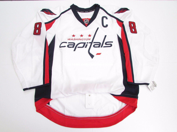 Cheap custom ALEX OVECHKIN WASHINGTON CAPITALS AWAY JERSEY stitch add any number any name Mens Hockey Jersey XS-6XL