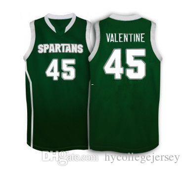 Cheap Michigan State Spartans #45 Denzel Valentine basketball Jersey , white Green Men's Customize any size number and player name