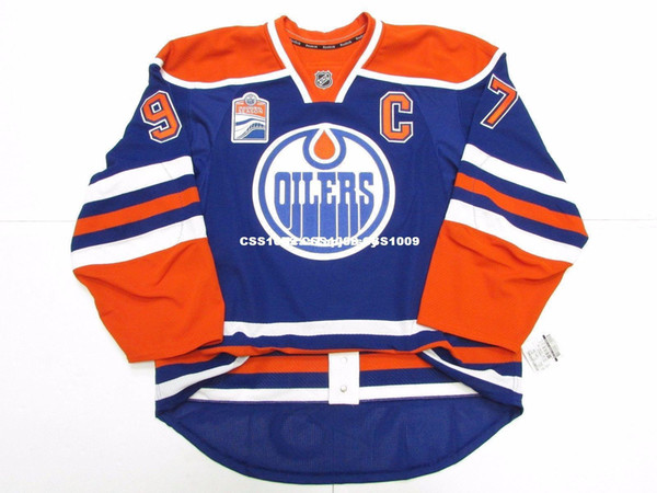 Cheap custom CONNOR McDAVID EDMONTON OILERS HOME INAUGURAL SEASON JERSEY stitch add any number any name Mens Hockey Jersey XS-6XL