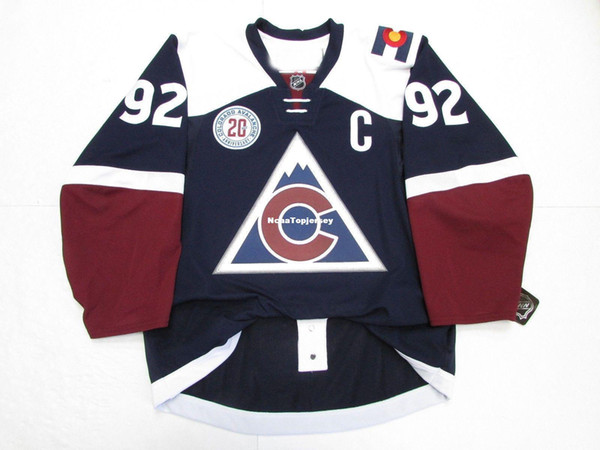 Cheap custom LANDESKOG COLORADO AVALANCHE 20th ANNIVERSARY THIRD JERSEY stitch add any number any name Mens Hockey Jersey XS-6XL