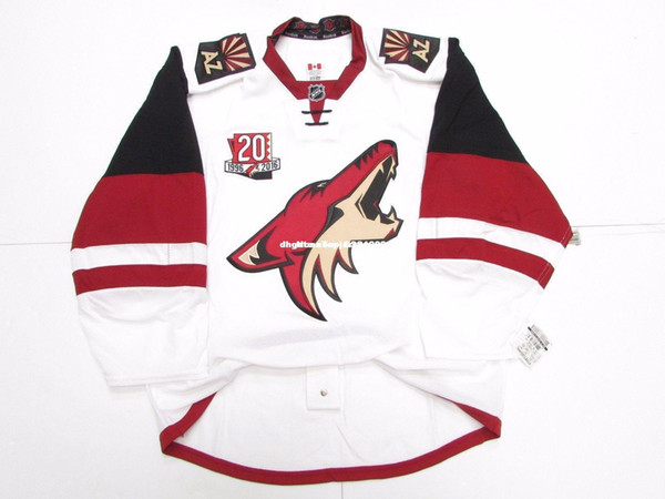 Cheap custom ARIZONA COYOTES AWAY 20th ANNIVERSARY EDGE 2.0 JERSEY stitch add any number any name Mens Hockey Jersey XS-6XL