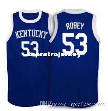 Cheap #53 Rick Robey Kentucky Wildcats Basketball Jerseys Blue White Embroidery Stitched Personalized Custom any size and name Jersey