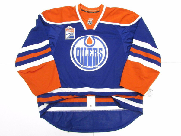 Cheap custom EDMONTON OILERS HOME INAUGURAL SEASON JERSEY stitch add any number any name Mens Hockey Jersey XS-6XL