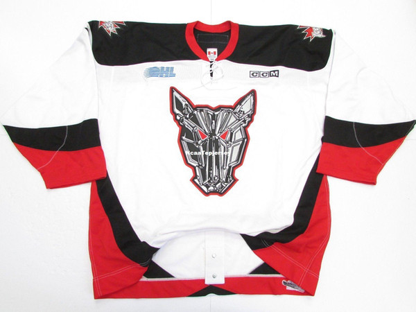 custom MISSISSAUGA ICEDOGS OHL PRO CCM HOCKEY JERSEY stitch add any number any name Mens Hockey Jersey XS-6XL