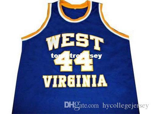 Cheap Mens JERRY WEST - WEST VIRGINIA MOUNTAINEERS JERSEY BLUE NEW ANY SIZE XS - 5XL Retro Basketball Jerseys