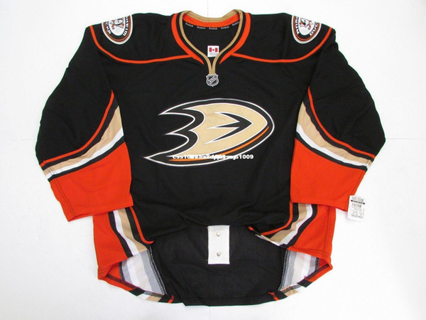 Cheap custom ANAHEIM DUCKS THIRD TEAM ISSUED JERSEY stitch add any number any name Mens Hockey Jersey XS-6XL