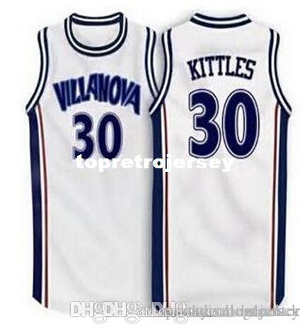 Factory Outlet #30 Kerry Kittles Villanova Wildcats Basketball Jerseys white Embroidery Stitched Personalized Custom any size and name Jerse