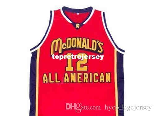 Cheap Mens DWIGHT HOWARD McDONALD'S ALL AMERICAN JERSEY RED NEW McDONALD ANY SIZE XS - 5XL Retro Basketball Jerseys