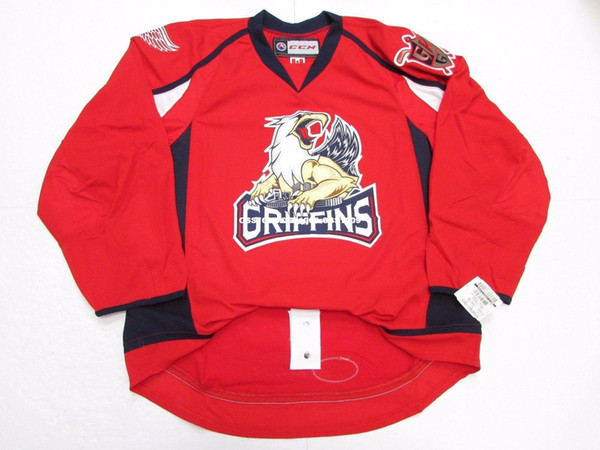 Cheap custom GRAND RAPIDS GRIFFINS AHL PRO CCM HOCKEY JERSEY stitch add any number any name Mens Hockey Jersey XS-6XL