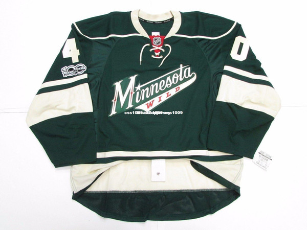 Cheap custom DUBNYK MINNESOTA WILD THIRD TEAM ISSUED 100th ANNIVERSARY JERSEY stitch add any number any name Mens Hockey Jersey XS-6XL