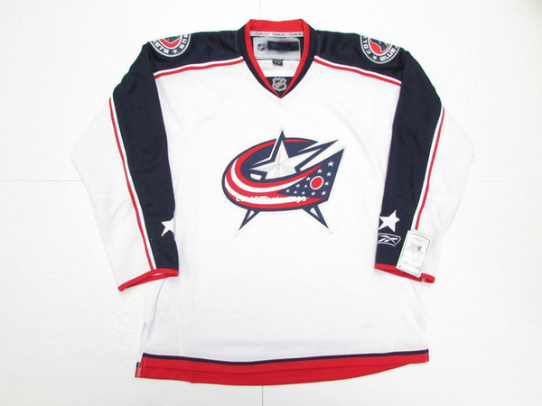 Cheap custom COLUMBUS BLUE JACKETS AWAY PREMIER HOCKEY JERSEY stitch add any number any name Mens Hockey Jersey XS-6XL