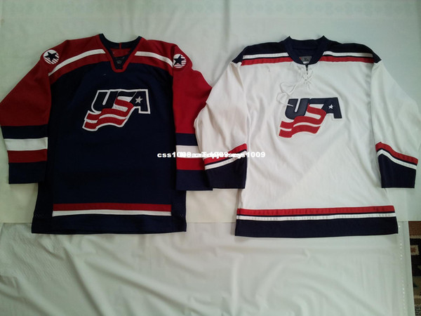 Cheap custom TWO VINTAGE USA NATIONAL TEAM HOCKEY JERSEY'S Stitched Mens Retro Jerseys