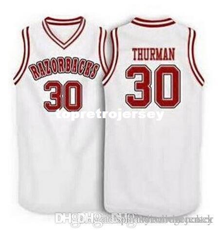 Factory Outlet Cheap custom #30 Scotty Thurman Arkansas Razorbacks Basketball Jersey White Red Embroidery Stitched Personalized Custom Jerse