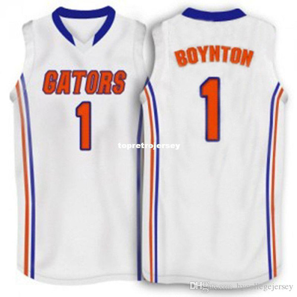 Cheap #1 Kenny boynton Florida Gators White,blue 2007 Basketball Jersey,custom any sizes,all name and numbers are stitched on