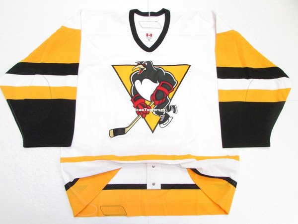 Cheap custom WILKES BARRE SCRANTON PENGUINS PRO WHITE 6100 JERSEY stitch add any number any name Mens Hockey Jersey XS-6XL