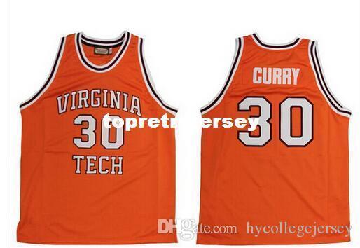 #30 Dell Curry jersey Jerseys Orange or customize Any number Men's Stitched high quality embroidery Jerseys