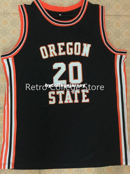 #20 Gary Payton Oregon State Beavers Basketball Jersey Black Sewn Stitched Customize any size and name XS-6XL vest Jerseys Ncaa