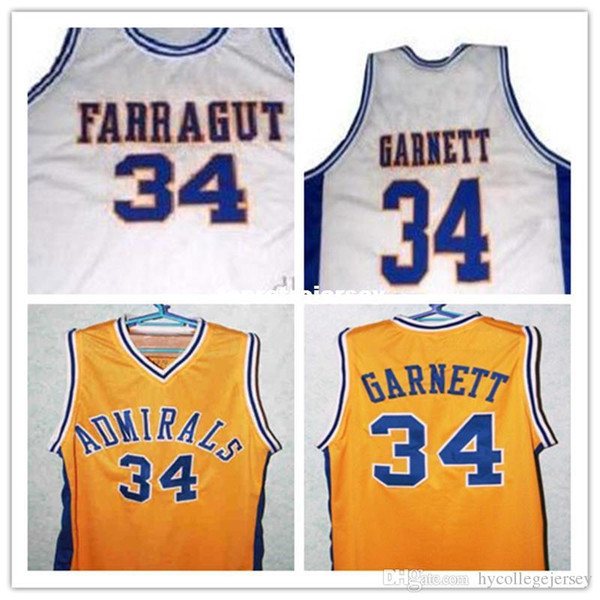 Cheap #34 Kevin Garnett Jersey, Farragut Career Academy Admirals Basketball Jersey, XXS-6XL Garnett vest T-shirt Basketball Jerseys