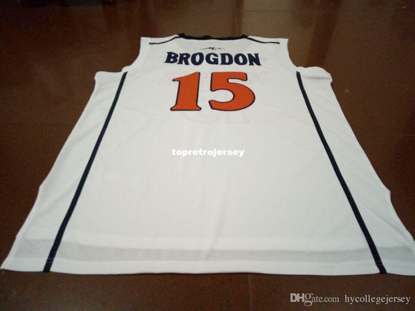 #15 Malcolm Brogdon white Retro Stitched Personalized Custom high quality embroidery Jerseys