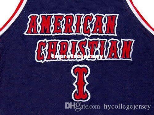 Cheap Mens TYREKE EVANS #1 AMERICAN CHRISTIAN HIGH SCHOOL NEW ANY SIZE XS - 5XL Retro Basketball Jerseys