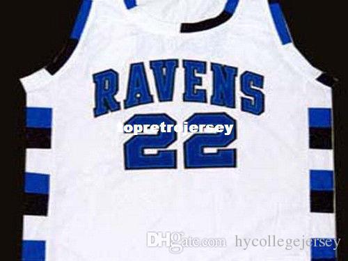 Cheap Mens WHITE LUCAS SCOTT #22 ONE TREE HILL RAVENS JERSEY WHITE NEW ANY SIZE XS - 5XL Retro Basketball Jerseys