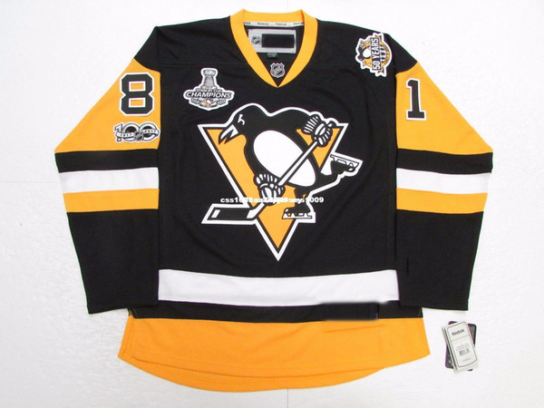 custom #81 PHIL KESSEL PITTSBURGH PENGUINS HOME 2017 STANLEY CUP CHAMPIONS JERSEY stitch add any number any name Mens Hockey Jersey XS-6XL