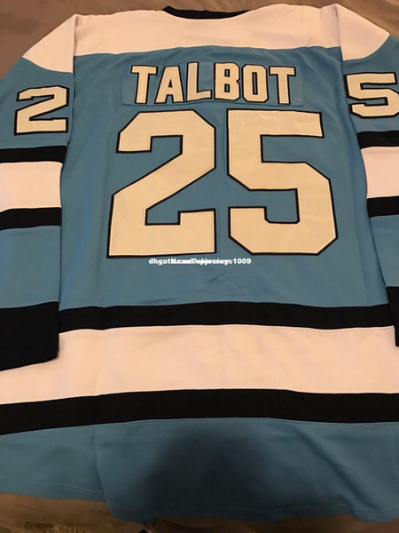 Cheap custom #25 Max Talbot Hockey Jerseys blue CCM men's fight strap Mens Personalized stitching jerseys