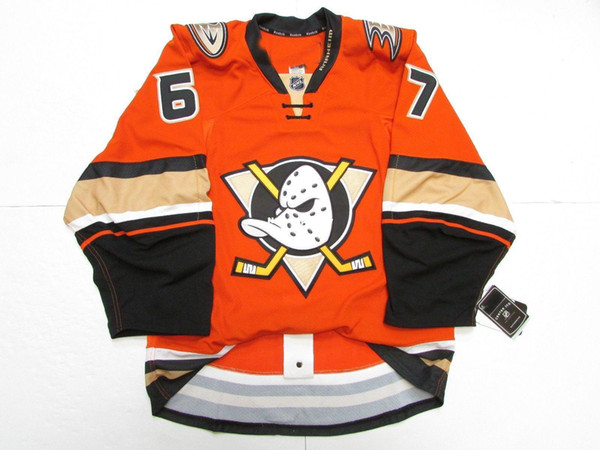 Cheap custom #67 RICKARD RAKELL ANAHEIM DUCKS THIRD ORANGE EDGE 2.0 7287 JERSEY stitch add any number any name Mens Hockey Jersey XS-6XL