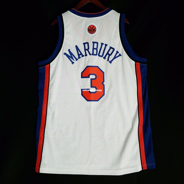 100% Stitched Stephon Marbury #3 Sewn Jersey WHITE Mens Vest Size XS-6XL Stitched basketball Jerseys Ncaa