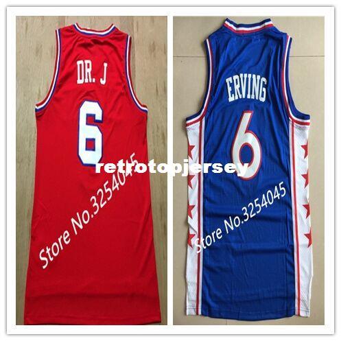 2019 New #6 Julius Erving Dr J Top Basketball Jersey Embroidery Stitched US Size S-XXL vest Jerseys Ncaa