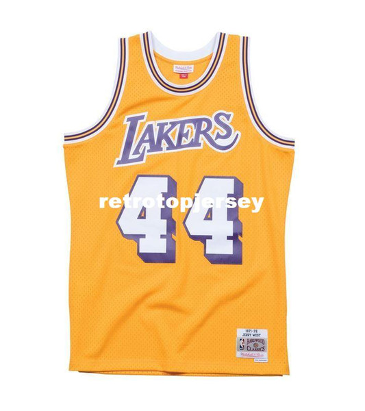 JERRY WEST #44 Sewn high quality HARDWOOD CLASSIC Vintage Top JERSEY Mens Vest Size XS-6XL Stitched basketball Jerseys Ncaa