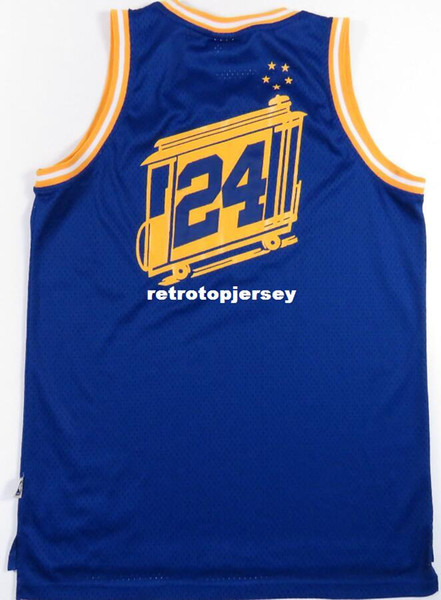 RICK BARRY #24 Sewn high quality HWC blue Vintage Top JERSEY Mens Vest Size XS-6XL Stitched basketball Jerseys Ncaa