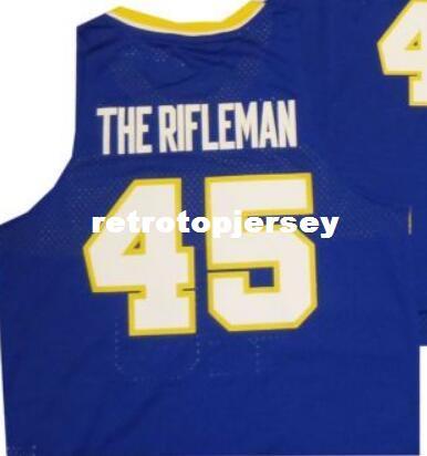 Sewn Chuck #45 Person Nickname THE Rifleman Top Jersey Clearance Mens Vest Top Size XS-6XL Stitched basketball Jerseys Ncaa