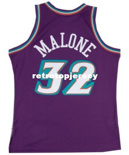 KARL MALONE #32 Sewn high quality Retro Vintage Top JERSEY Mens Vest Stitched basketball Jerseys Ncaa