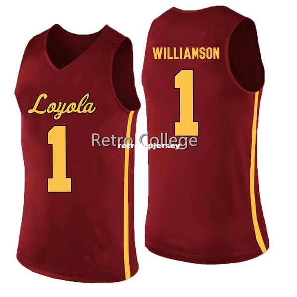 Loyola Ramblers 0 Donte Ingram 1 Lucas Williamson Red white Sewn College stitched Sewn Basketball JerseyS XS-6XL vest Jerseys Ncaa