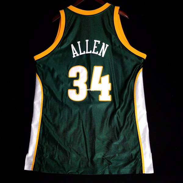 100% Stitched Ray Allen Rbk Sewn Sewn Jersey Mens Vest Size XS-6XL Stitched basketball Jerseys Ncaa