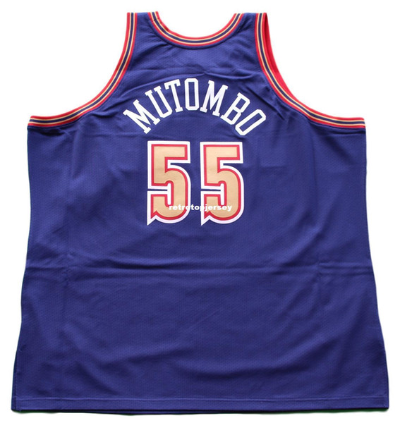 Dikembe Mutombo #55 Sewn Mitchell & Ness 1993-94 high quality Jersey Mens Vest Top Size XS-6XL Stitched basketball Jerseys Ncaa