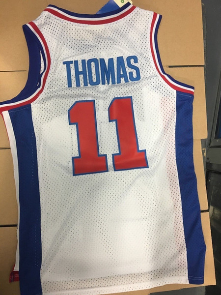 Cheap ISIAH THOMAS #11 Jersey Blue White Mens Vest Size XS-6XL Stitched basketball Jerseys Ncaa