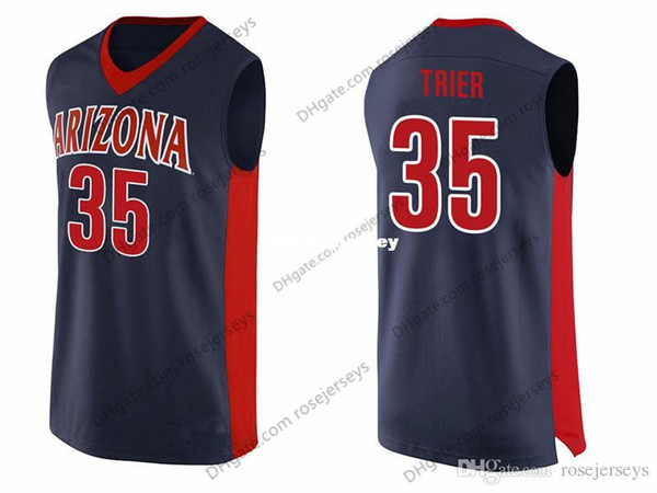 35 Allonzo Trier Arizona Wilcats College Retro Top stitched Sewn basketball jerseys Customize any number and name XS-6XL vest Jerseys Ncaa