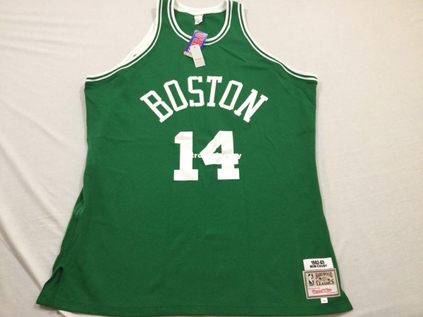 New MITCHELL NESS Sewn #14 Bob Cousy Green Jersey MEN'S Top Size XS-6XL Stitched basketball Jerseys Ncaa