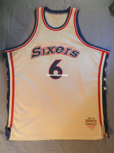 Mitchell Ness M&N Sewn #6 Julius Dr J Erving Jersey Mens Vest Size XS-6XL Stitched basketball Jerseys Ncaa