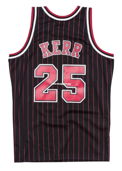 Cheap Custom Steve Kerr #25 Mitchell & Ness 95-96 Jersey-Pinstripe Retro Mens XS-6XL Stitched basketball jerseys Ncaa