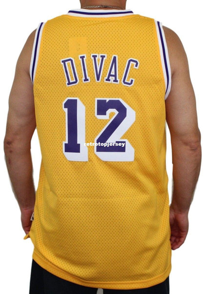 Vlade Divac #12 Sewn AD high quality Vintage Top Jersey - Gold Mens Vest Top Size XS-6XL Stitched basketball Jerseys Ncaa