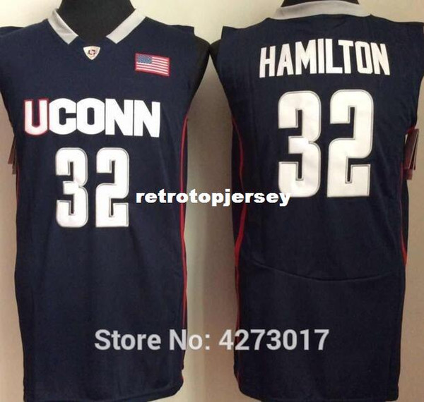 Cheap College 32 Richard Hamilton Uconn Huskies Jerseys University Hamilton Basketball Men Navy Blue White Stitched Ncaa