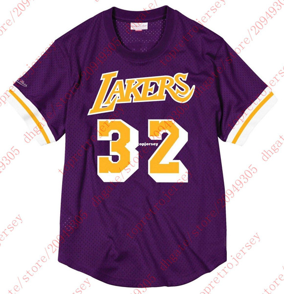 Cheap Custom #32 Johnson Mitchell & Ness Purple Top Mesh Jersey Shirt Mens stitched Summer Tee basketball jerseys Ncaa