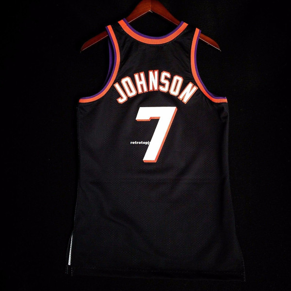 100% Stitched #77 Kevin Johnson Mitchell Ness Sewn Jersey Black Mens Vest Size XS-6XL Stitched basketball Jerseys Ncaa