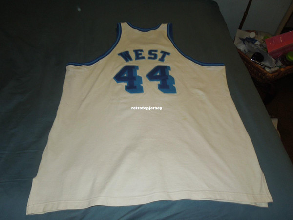 Mitchell Ness M&N Sewn #44 Jerry West Top Jersey USA RARE Mens Vest Size XS-6XL Stitched basketball Jerseys Ncaa