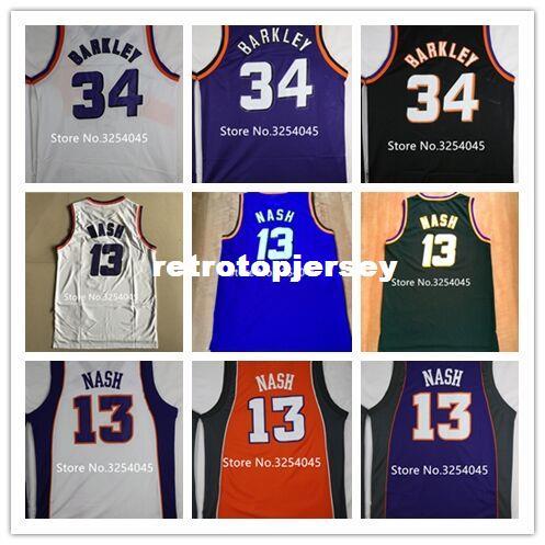 2019 New #34 Charles Barkley #13 Steve Nash Top Basketball Jersey Embroidery Stitched US Size XS-6XL vest Jerseys Ncaa