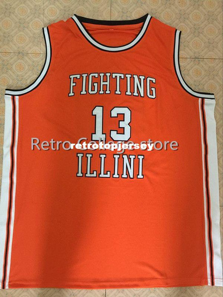 #13 Kendall GILL FIGHTING ILLINI High School Basketball Jersey All Size Embroidery Stitched Customize any name and name XS-6XL vest Jerseys