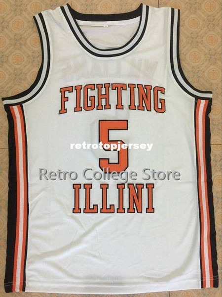 #5 DERON WILLIAMS FIGHTING ILLINI High School Basketball Jersey All Size Embroidery Stitched Customize any name and name XS-6XL vest Jerseys